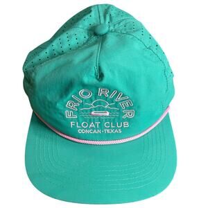 Retro Inspired  Rope Hat- Mint Green Pink- Frio River Baseball Cap- River Road